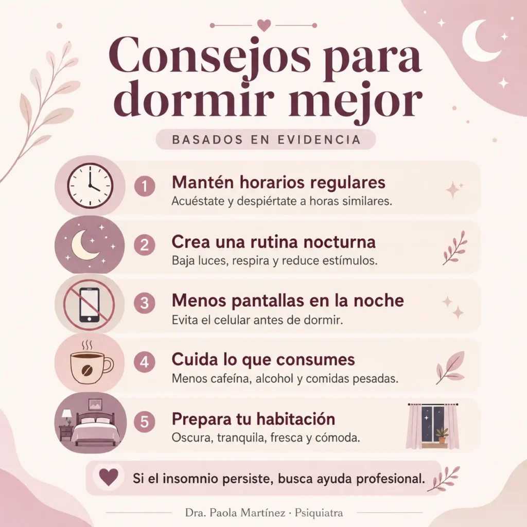 Consejos para dormir mejor - Dra Paola Martinez
